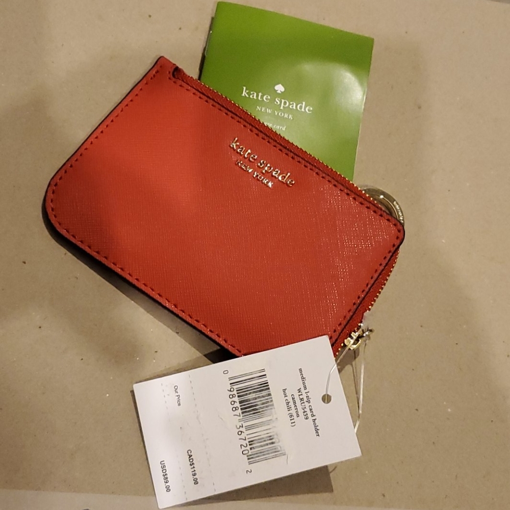 NWT Kate Spade medium zip cardholder